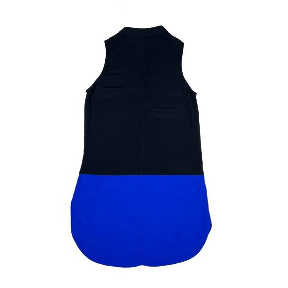 Madewell Colorblock Sleeveless Shirtdress Tunic Summer Black Royal Blue Sz XS - Picture 8 of 8